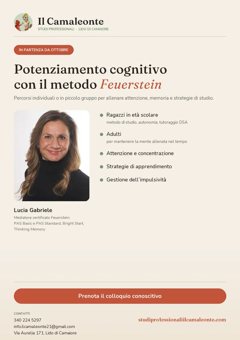 Potenziamento cognitivo con il metodo Feuerstein - locandina